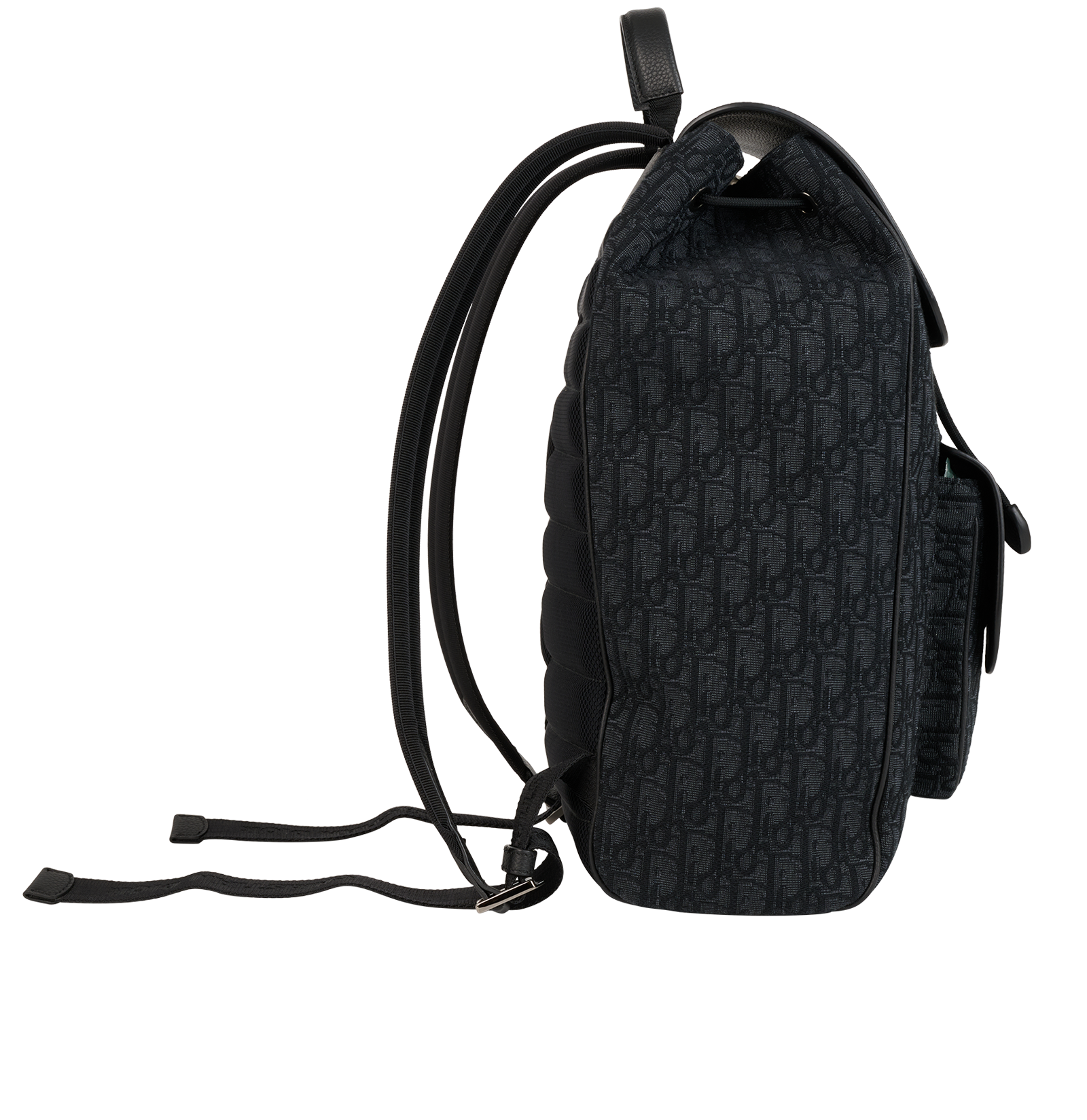 Saddle Backpack, &pound;1,800, Handbags, Black, Canvas/Leather, Side view